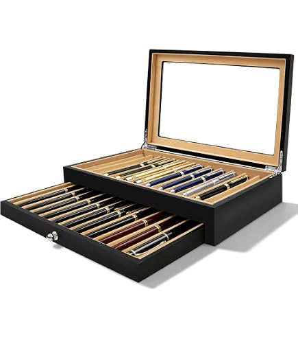 Amazon.com : Wood Pen Box, 20 Pen Organizer Box, Luxury Fountain